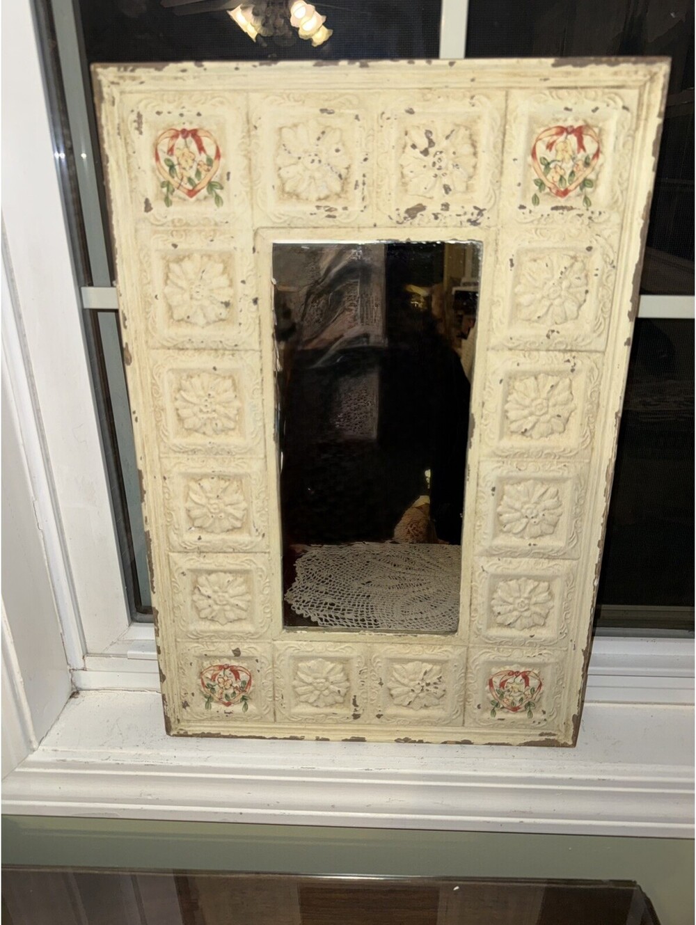Vintage rustic Shabby Chic Wall Mirror, cottagecore decor mirror